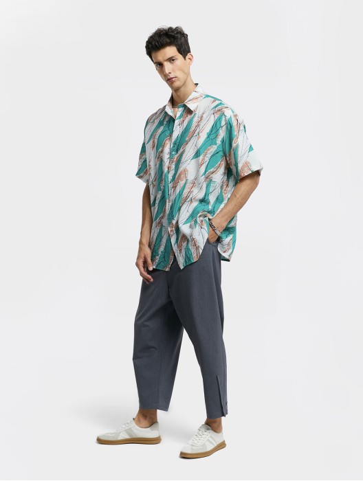 Color Contrast Short-Sleeve Shirt