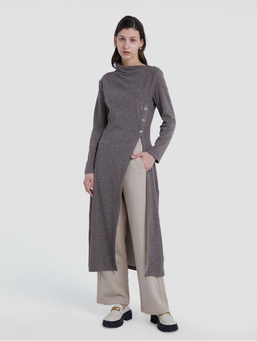 Buttered Slit Long Sweater