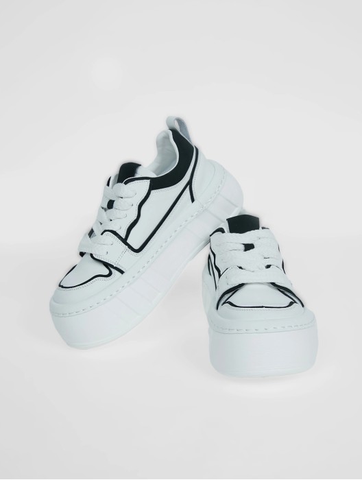 Two-Tone Thick Soled Sneakers